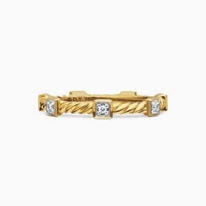 David Yurman Cable Collectibles Stations Stack Ring
18K YG Diamonds (US Size 7)